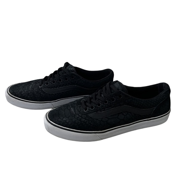 Vans Old Skool Textured Black Suede Shoes Size 9 - Picture 2 of 7